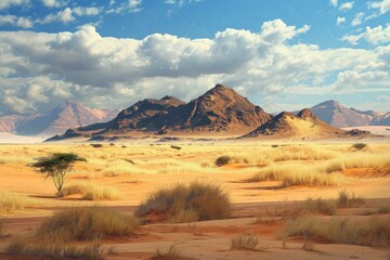 African desert landscape. Travel nature. Generate Ai
