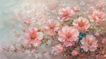 Wallpaper with spring flowers.