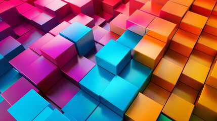 The shape of the 3D cube is arranged with a random height and causes a shadow effect on the edges of the cubes.
 - obrazy, fototapety, plakaty