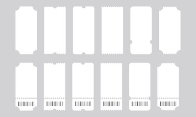 Blank or empty ticket template set