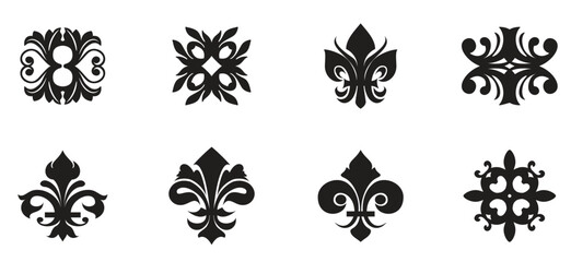Set of various fleur de lis symbols and graphics © Parbat