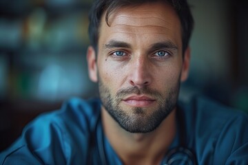 Portrait of a confident man looking straight into the camera.
Concept: men's health and self-development with psychological well-being, cosmetics and services for a male audience