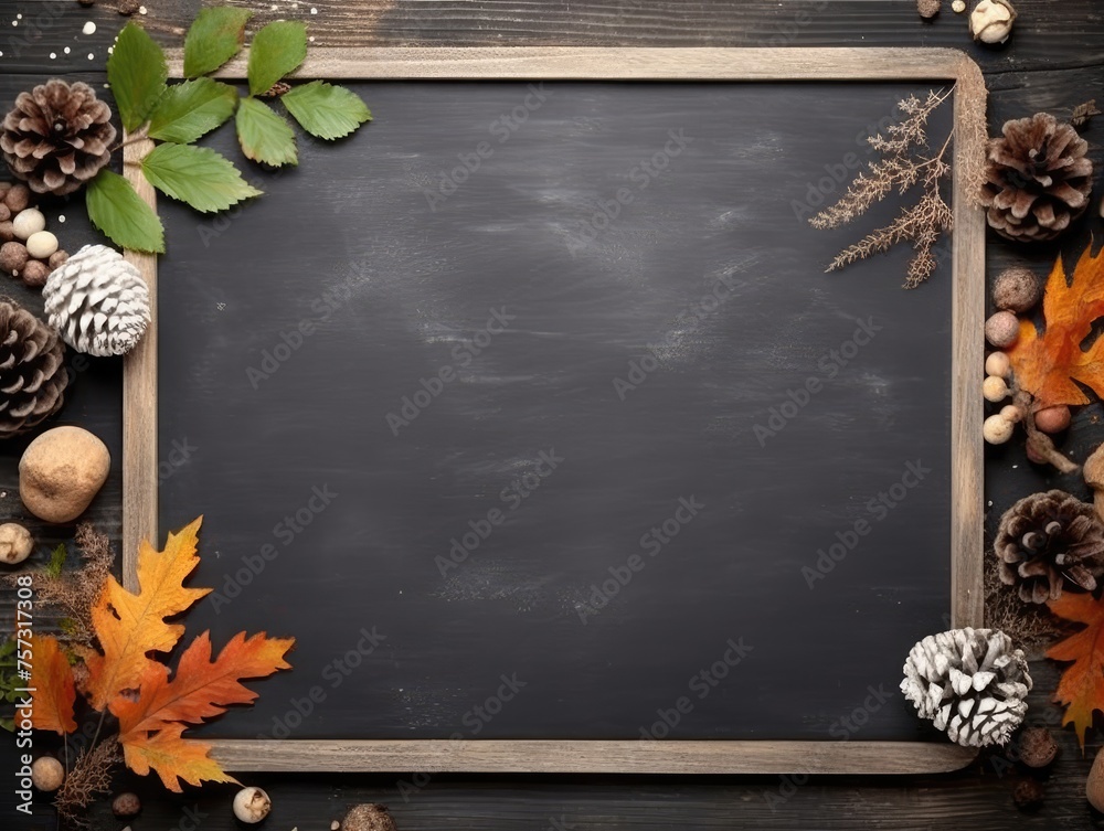 Poster blackboard with cherry