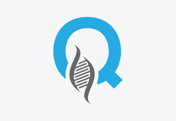 creative logo icon DNA latter Q