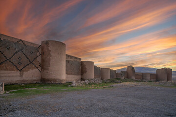 Ani Ruins city wall view in Kars City of Turkey