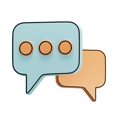 3D illustration of chat. UI icon