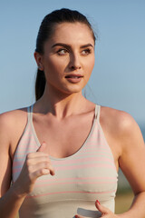 Focused Stride: Close-Up Capture of Intensely Running Athlete.