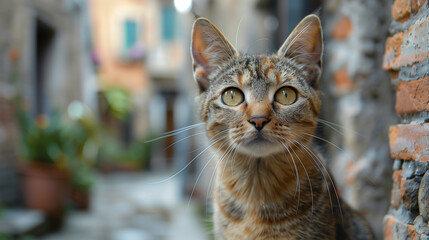 Fototapeta premium Cute cat in the city