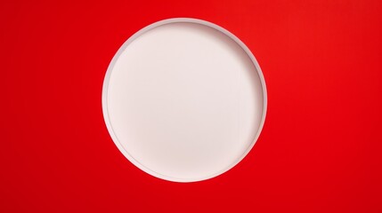 Dynamic red backdrop: Abstract red background with a centered circle, forming a visually dynamic space for copy.