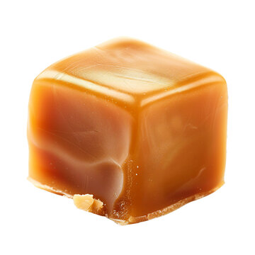 Caramel, transparent background, isolated image, generative AI