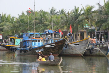 fishing boats in the port, Hoi An Ancient Town 