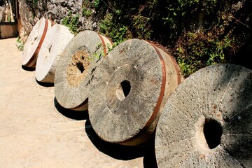 old mill stones in national park Krka, Croatia
