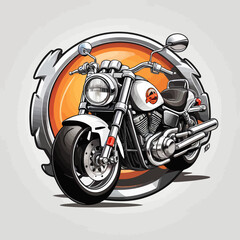 Motorcycle Cartoon Logo Design Very Cool