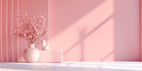 Chic Pink Simplicity: A chic and simple pink background, providing a stylish backdrop for various design applications.