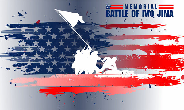  battle of iwo jima , soldiers raising the American flag atop the island of Iwo Jima.