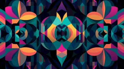 Balance in Geometry: Abstract background with symmetrical shapes and patterns, striking a perfect balance and offering a visually pleasing design element.