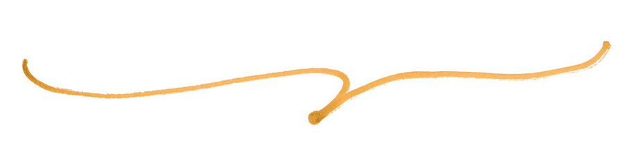 Orange stroke brush isolated on transparent background.