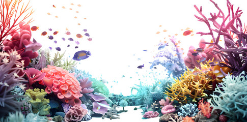 Fototapeta na wymiar Underwater Wonderland isolated on transparent background