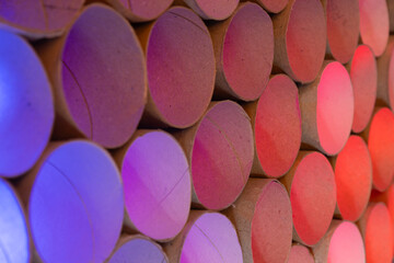 Simple toilet paper rolls with colored backlighting
