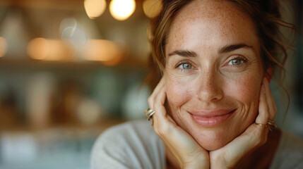 Natural feminine beauty. Women of age take care of their skin. 
