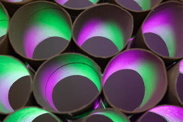 Simple toilet paper rolls with colored backlighting