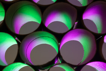 Simple toilet paper rolls with colored backlighting