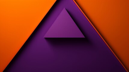 Bold Composition: A bold composition of purple background featuring a striking orange triangle in the middle, creating a dynamic space for impactful messaging.