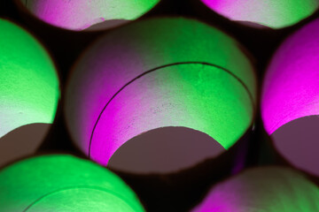 Simple toilet paper rolls with colored backlighting
