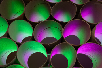 Simple toilet paper rolls with colored backlighting