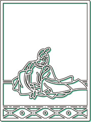 シンプルカラーシャドウ百人一首　参議雅経