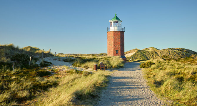 Leuchtturm Quermarkenfeuer Rotes Kliff, Sylt, Schleswig-Holstein, Deutschland