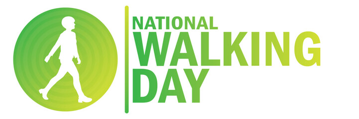 National Walking Day. Suitable for greeting card, poster and banner.