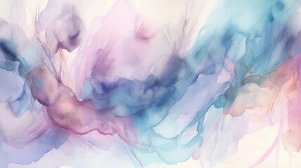 Fototapeta na wymiar Lavender Whisper: Soft pink and blue watercolor strokes whisper with a hint of lavender, evoking a sense of calmness and grace in design compositions.