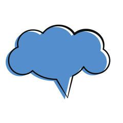 Blue Speech bubble or chat bubble doodle design