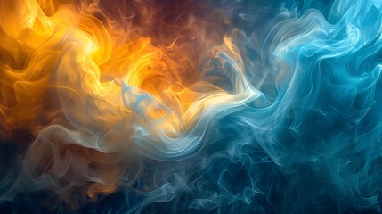Fluid Dance of Fire and Ice - obrazy, fototapety, plakaty