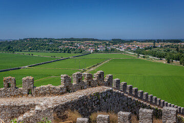 Walls of Castle in Montemor-o-Velho town, Coimbra District of Portugal