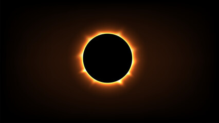 Solar Eclipse Illustration.Total solar eclipse vector illustration - obrazy, fototapety, plakaty