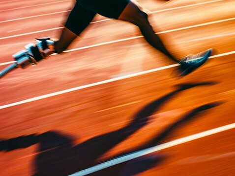 Parathlete in motion, perfectly blending the human determination and mechanical precision on a race track. - Powered by Adobe