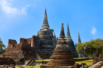 Ayutthaya Historical Park, Phra Nakhon Si Ayutthaya. Temple Pagoda in Ayutthaya of Thailand