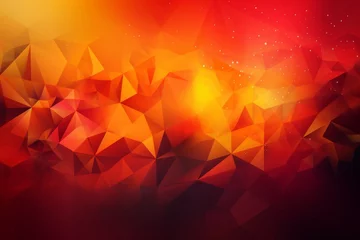 Foto op Canvas Fiery Geometry: Yellow, orange, and red hues ignite in this fiery geometric abstract background, infusing designs with passion and energy, perfect for making bold statements in visual compositions. © Irfanan
