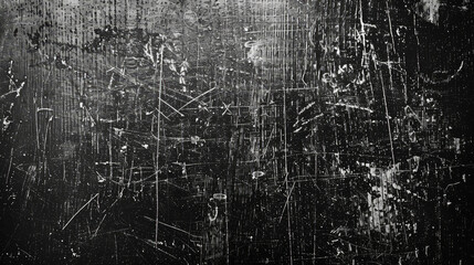 Black scratched grunge background, old film effect, space for text 