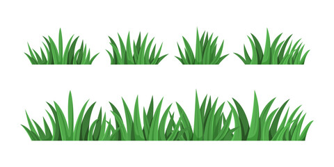 Set of Green Grass Tufts