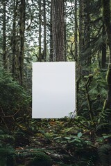 Blank poster with forest setup.