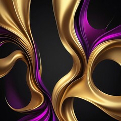 Design with abstract gold curtain illustration