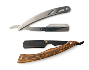 Sharp shaving blade isolated on white background