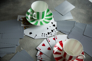 cards and teacup