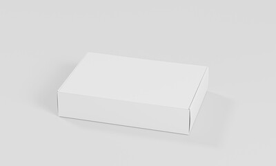 White blank cardboard packaging boxes mockup. horizontal pasteboard box isolated on white background with original shadow, template ready for your design. 3d render