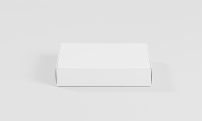 3d render white blank cardboard packaging boxes mockup. horizontal pasteboard box isolated on white background with original shadow, template ready for your design.