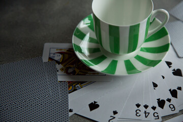 cards and teacup