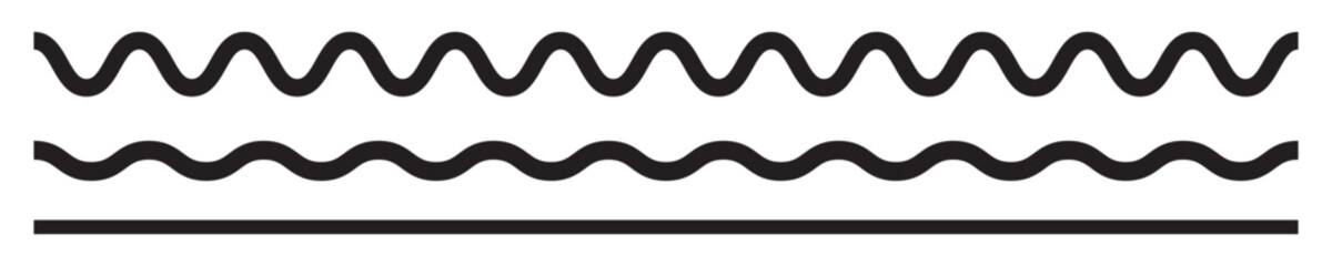 Wave icon set. Vector illustration, flat design.